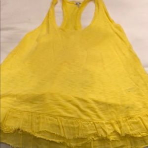 Cute yellow racer back tank w ruffle bottom